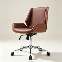 Chaise de bureau moderne HR-8256-1 avec structure en contreplaqué, coussin en tissu, réglable en hauteur KD320mm, pivotante, pour bureau et domicile