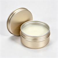Pot en aluminium rond doré professionnel avec logo personnalisé, couvercle à vis sécurisé, conteneur métallique pour emballage de baume de marque privée haut de gamme
