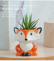 Mini-pots de fleurs en céramique mignons en forme d'animaux pour plantes succulentes, avec trou de drainage, pour jardin, maison et bureau