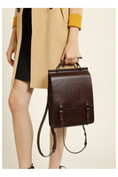 Nouveau sac à dos en cuir pour femme, style universitaire britannique, sac d'école pour étudiants, sac à dos rétro simple en cuir de vachette pour ordinateur