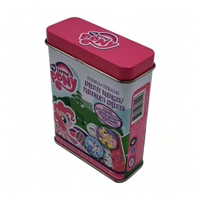 Boîte en fer blanc rectangulaire personnalisée avec impression en relief et couvercle à charnière pour le stockage alimentaire, bonbons, menthes et chewing-gums