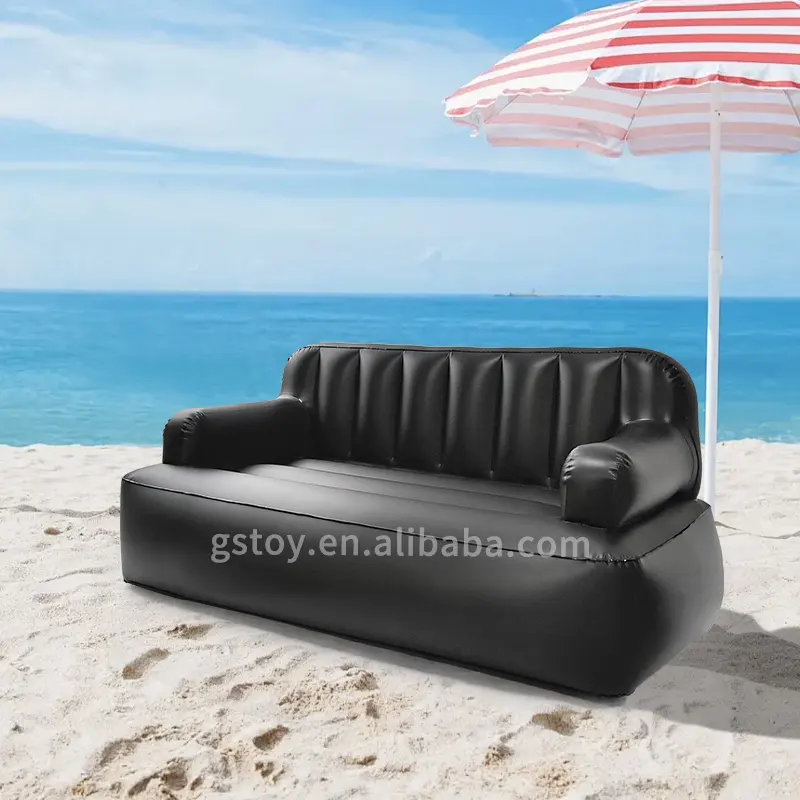 Eco Thicken PVC Double Size Sofa Outdoor Camping Folding Air Chair Living Room Inflatable Sofa