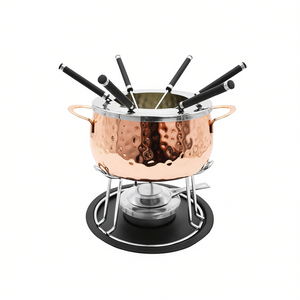 Ensemble de fondue MSER 11 pièces, pot en cuivre avec support et fourchettes pour fondue au fromage ou au chocolat - Product Image 2