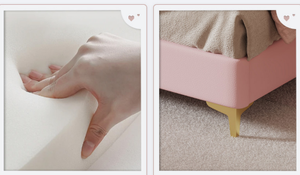 Letto singolo per <span class=keywords><strong>ragazze</strong></span> in pino con dimensioni personalizzabili (1.2m-1.8m), design <span class=keywords><strong>a</strong></span> zampa di gatto in pelle siliconica, modello Cloud Princess - Product Image 3