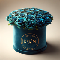 Boîte de rangement en velours personnalisée de 12 pouces avec couvercle doux au toucher pour fleurs, estampage et gaufrage