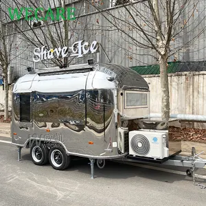 Wecare 350*210*210Cm Nhỏ Di Động Phục Vụ Thực Phẩm Trailer Airstream Bánh Pizza Thực Phẩm Xe Tải Với Đầy Đủ Nhà Bếp Thiết Bị