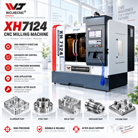 Équipement de fraisage vertical CNC stable XH7124 pour l'usinage de composants métalliques en petites séries à usages multiples