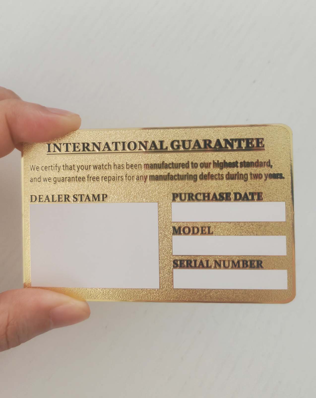 Premium Quality Guarantee Cards - Customizable & Durable