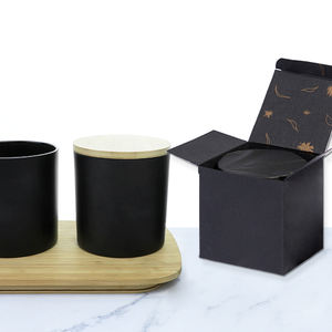 <span class=keywords><strong>Pot</strong></span> à bougie <span class=keywords><strong>en</strong></span> <span class=keywords><strong>verre</strong></span> noir mat design tendance, vide, de luxe, avec couvercle <span class=keywords><strong>en</strong></span> bambou pour la décoration - Vente chaude - Product Image 2