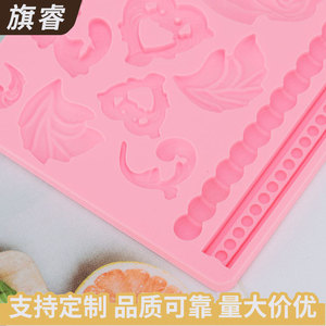 Silicone Cake Decorating Mold Rectangle Pink High Temperature Resistant For Home Kitchen Use - Product Image 3