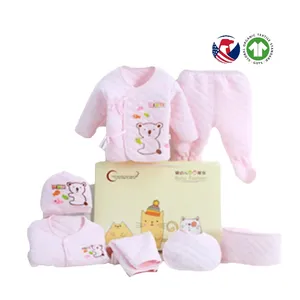 Ensembles de vêtements décontractés en coton pur personnalisés 7 pièces vêtements pour bébé nouveau-né coffret cadeau nouveau-né