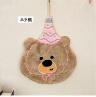 Serviette de cuisine en velours corail épais et absorbant, motif animal de dessin animé, idéale pour la salle de bain des enfants