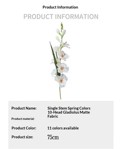 Flor Artificial de Gladiolo, Rama Individual con <span class=keywords><strong>8</strong></span> Cabezas, Planta Artificial para Decoración de Bodas y Hogar - Product Image 6