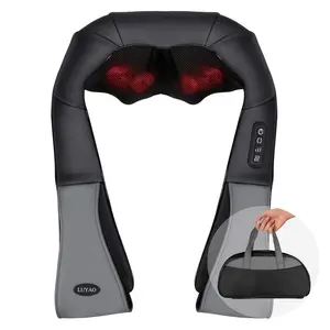 LUYAO Rechargeable cordless electric heat back neck and shoulder body massager with lithium battery