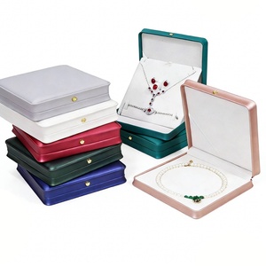 Hot Selling Jewelry Pearl Necklace Packaging <b>Box</b> Custom logo PU Leather Ring <b>Earring</b> Necklace Bracelet 4 in 1 Set <b>Gift</b> <b>Box</b> - Product Image 1