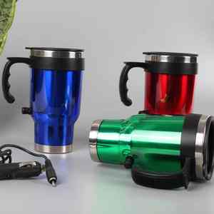 Vasos Eléctricos para Calentar Bebidas en el Auto, Modernos y Creativos, de Doble Pared, Acero Inoxidable, Aislamiento al Vacío, Antiderrames, Regalo para Viajes y Uso al Aire Libre - Product Image 4