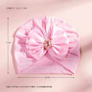 Enfants couleur unie grand arc strass pull chapeau bébé anniversaire décorer <span class=keywords><strong>pneu</strong></span> chapeau enfants couleur vive Turban casquette - Product Image 6
