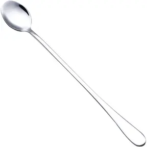 Wholesale long handle coffee ice cream tea picnic kitchen accessories stainless steel spoons