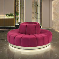 Canapé en velours, bois massif, mousse haute densité, ensemble de meubles de restaurant, sièges modernes pour hôtel, café, salle à manger, réception, 4 places
