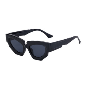 Lunettes de soleil œil de chat style européen unisexe, monture PC grise, protection UV400, mode extérieure, transmittance classe 2 - Product Image 3