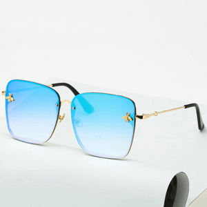 Nueva geometría Little Bee <span class=keywords><strong>gafas</strong></span> de sol mujeres coloridas <span class=keywords><strong>gafas</strong></span> de sol cuadradas de moda sin montura <span class=keywords><strong>gafas</strong></span> de sol de Metal sin marco 2025 - Product Image 4
