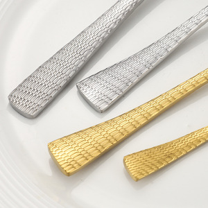 Stainless Steel Cutlery Set Fishtail Embossed Double Sided <b>Hammered</b> Texture Western Dining Knife Fork Spoon Hotel Restaurant Use - Product Image 4