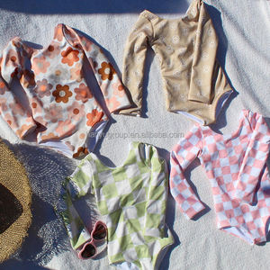 Biểu Tượng Tùy Chỉnh Cô Gái Bodysuit Đảo Ngược Hoa Đồ Bơi Teen Tween Bikini UV Quần Áo Trẻ Em Hawaii Tắm Phù Hợp Với Upf50 + - Product Image 3