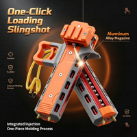Slingshot semi-automatique avec chargeur en alliage d'aluminium, tir longue portée, chasse en plein air, accessoires inclus.