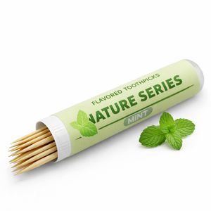 ไม้จิ้มฟันปรุงแต่งรสชาติ ไม้จิ้มฟันไม้ยี่ห้อสั่งทำพิเศษ กลิ่นหอมผสมมิ้นต์ ไม้จิ้มฟันมีรสชาติ ช่วยเลิกบุหรี่ - Product Image 1