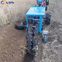 Mini zanjadora de mano de doble pista, equipo agrícola, Tractor, cadena hidráulica, zanja de excavación