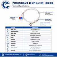 Pt100 Temperatursensor, Magnetisch Befestigte Starke Magnetsonde, Platin-Widerstandsthermometer mit IP65-Anschluss