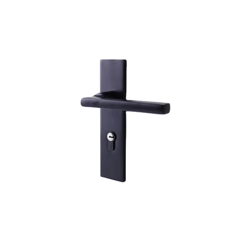 Iç siyah kapı kolu euro alüminyum alaşımlı kol kilidi anti hırsızlık kapı yatak odası kolu kapı kilidi evrensel kilit paneli