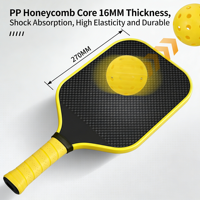 Pala de Pickleball de Fibra de Carbono T700 de Alto Rendimiento, Núcleo de Panal de Abeja de 16 mm, Agarre Antideslizante, Profesional, Personalizada