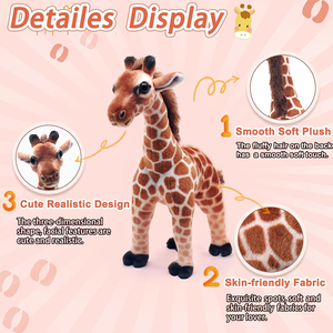 Nuovo Peluche Creativo a Forma di Giraffa Realistica, Morbido e Carino, Cuscino a Collo Lungo, Bambola di Comfort per Bambini, Regalo di Compleanno, Vendita all'Ingrosso - Product Image 3