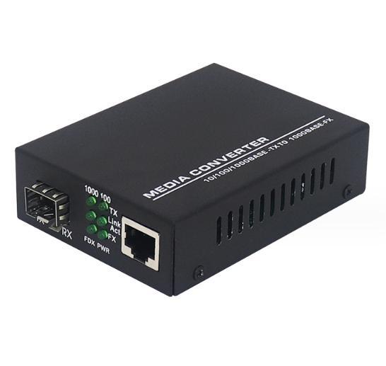GS03-SFP Gigabit Media Converter 1 Optical 1 Electrical SFP Fiber Optic Transceiver Single Double Fiber Support 4G 3G GSM POE