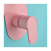 Ensemble de robinet mitigeur de douche encastré à effet pluie mural coloré rose Système de douche à effet pluie de salle de bain Robinets de bain et de douche