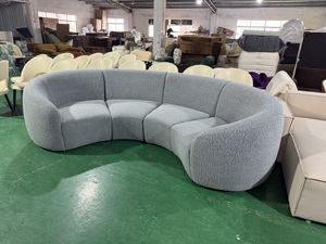 Muebles DISEN, Sofás Curvos en Forma de U, Sofá Moderno de Lujo, Sofá Seccional Italiano de Terciopelo, Sofás Curvos Modulares para Sala de Estar - Product Image 4