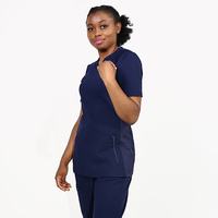 Hauts d'uniformes médicaux personnalisés en nylon, coton et élasthanne pour infirmières
