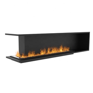 Chimenea Moderna de Lujo con Inserto de Acero para Bioetanol, con Control Remoto, Diseño de Esquina Personalizado, Chimenea para Sala de Estar - Product Image 1