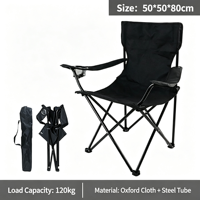 Chaise pliante d'extérieur avec accoudoirs, chaise de pêche compacte et portable, chaise de pêche et de camping de loisirs avec dossier