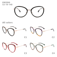 Monturas de Gafas Graduadas de Acetato para Mujer, Parte Delantera de Acetato, Patillas Metálicas, Gafas Ópticas