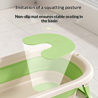 Baignoire pliable en plastique pour enfants avec fonction de trempage, taille extra-large, bassin de bain pour bébé nouveau-né