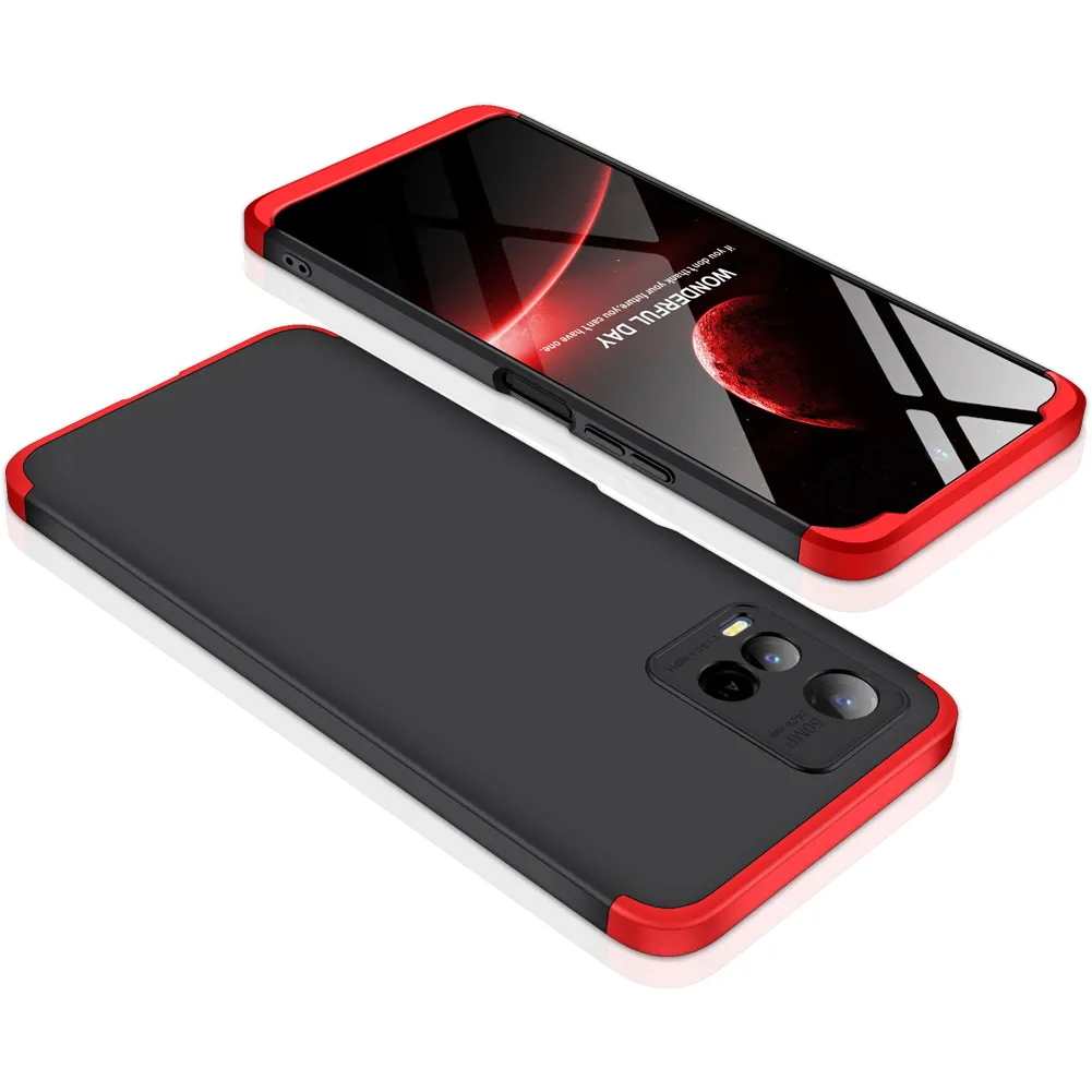 GKK waterproof shockproof Mobile Phone back cover for VIVO-Y21 (2021) 3 IN 1 design Hard PC Case