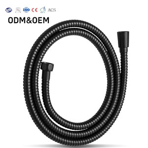 สายฉีดชำระสีดำใหม่ สแตนเลสเคลือบไฟฟ้า สายฉีดชำระแบบมือถือ สายยืดหยุ่นพร้อมข้อต่อทองเหลือง - Product Image 1