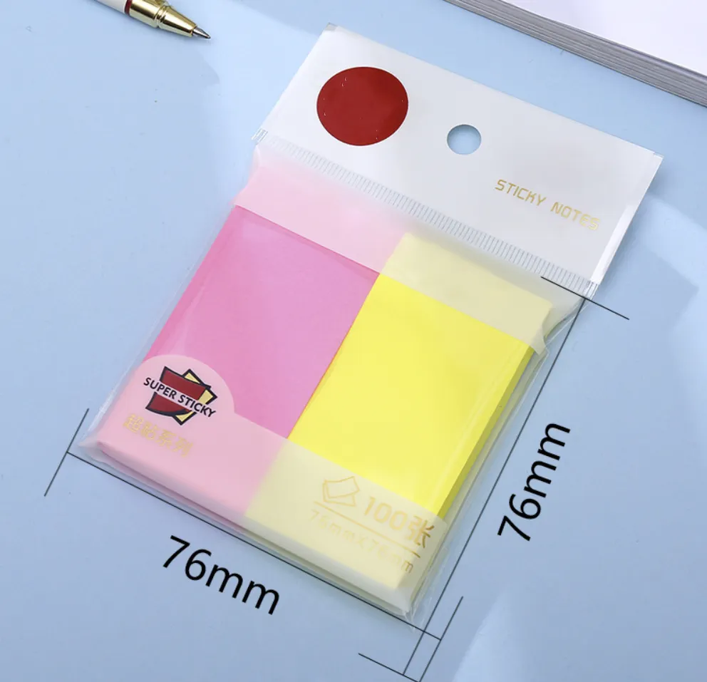 Custom 100Sheets Neon Color Sticky Note Tabs Pad School Post Self Stick Notes With Logo