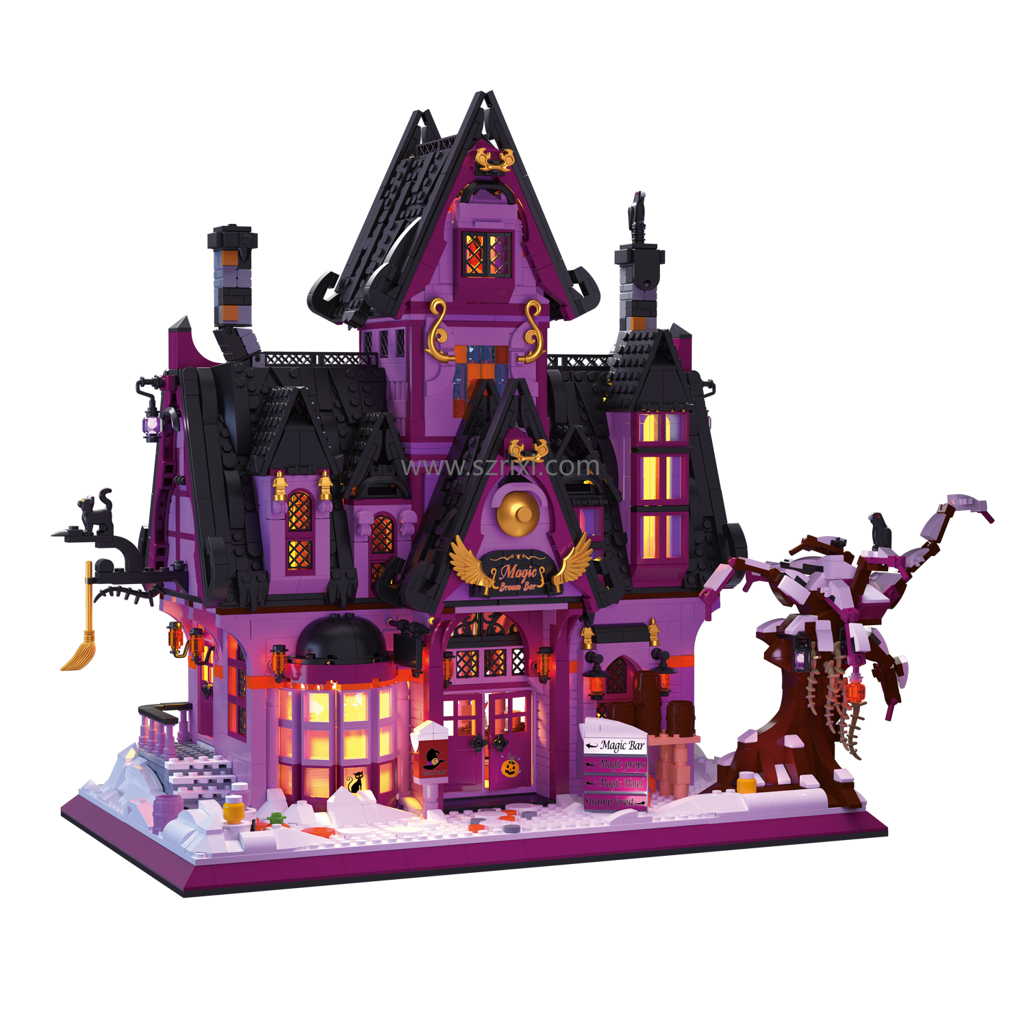 ZHE GAO 612019 Witch House Scene Model Building Block Set