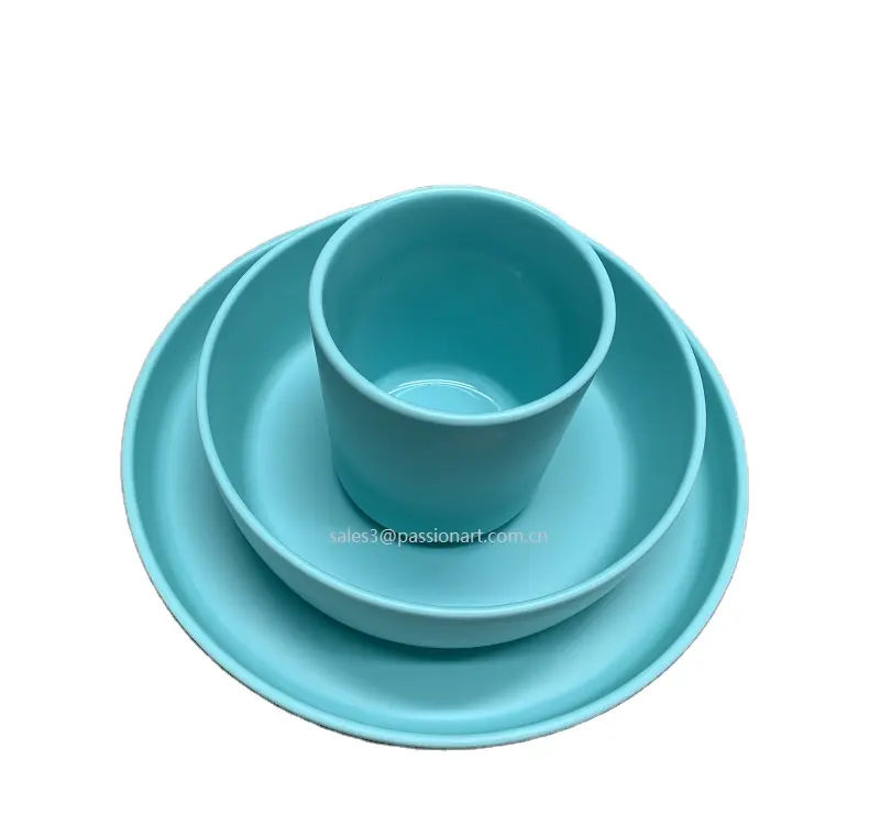 Schlussverkauf Melamin Teller Kinder Schalen Tassen-Set Kunststoff Geschirr-Set