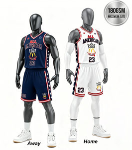Ensemble de maillots de basket-ball personnalisés pour jeunes, imprimés, durables, avec double couture, pour équipes de collège et lycée (maillots domicile et extérieur) - Product Image 1