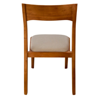 Chaise de salle à manger sans accoudoirs en bois massif de caoutchouc rembourrée, style nordique, luxe léger, pour restaurant, café, maison, hôtel
