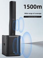 Altavoz Subwoofer de Columna Activo - Caja de Madera Contrachapada de Abedul, Sistema de Audio Portátil Line-Array de 1200W, Entrada Balanceada XLR para Escenario